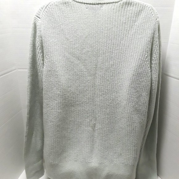 Banana Republic Wool Blend Popover Knit Sweater Butterfly Front Dusty Aqua XL - Picture 2 of 13